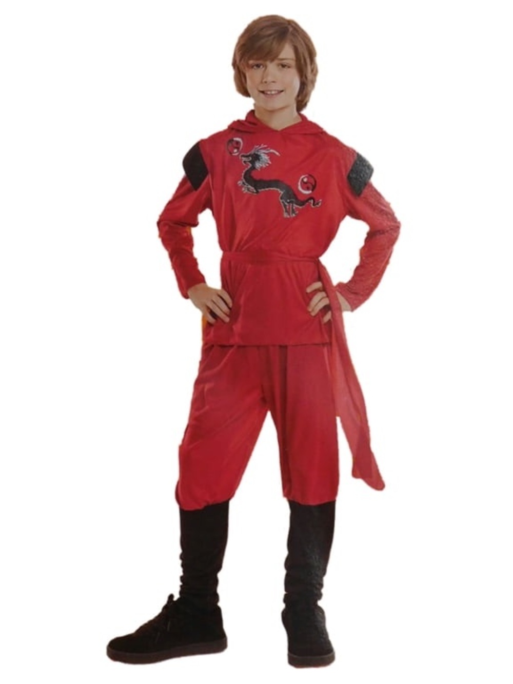 Boys Red Dragon Ninja Kids Costume